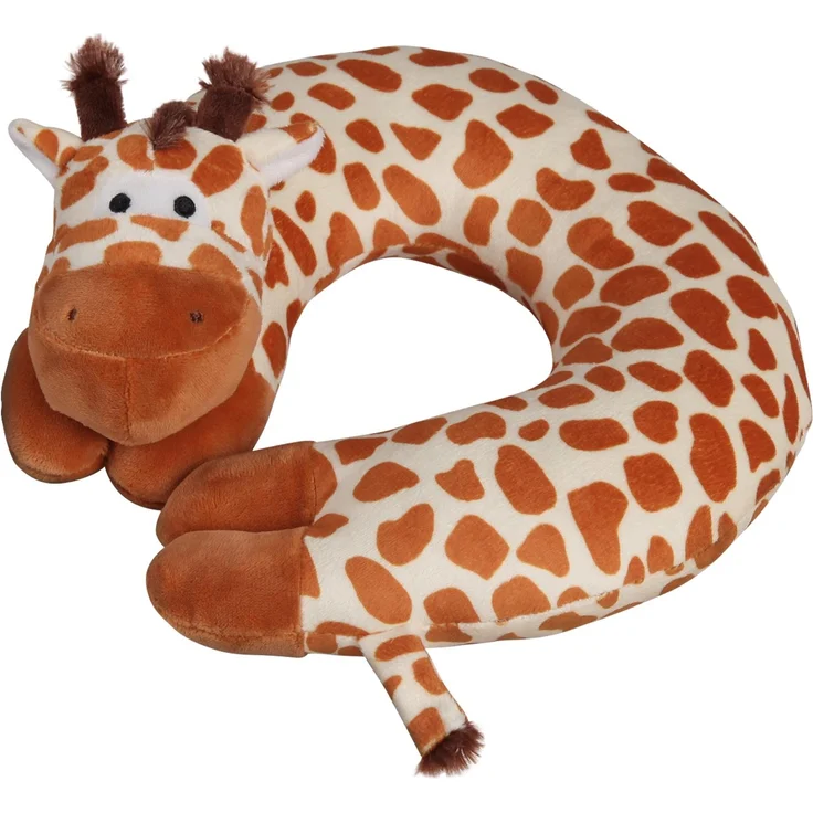 Nackenhörnchen Kinder Tier Schlafkissen Reisekissen Waschbar Kopfstütze U-Förmig Nackenkissen für Auto Zug Flugzeug weicher Kissenbezug Giraffe – Bild 1