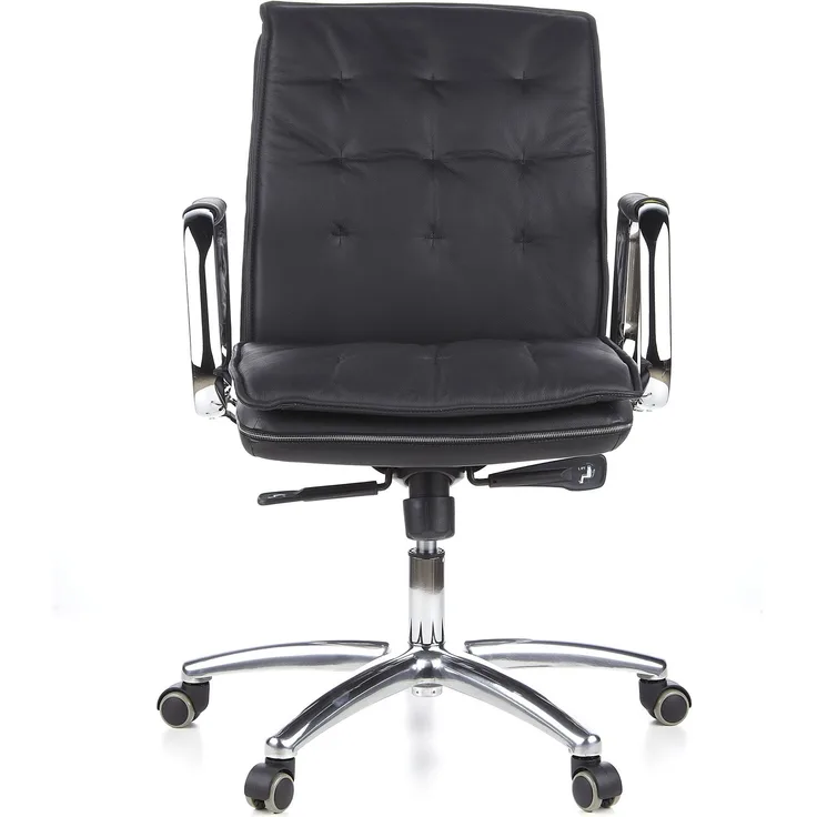 hjh OFFICE Profi Chefsessel VILLA 10 Leder Schwarz