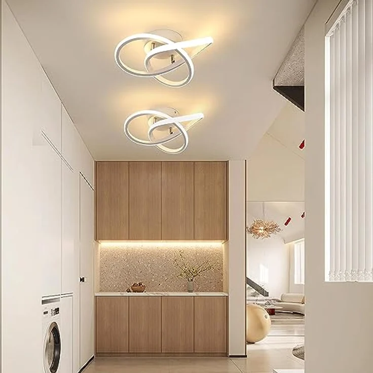 Comely LED-Deckenleuchte, 30 W 3300 lm, moderne Deckenleuchte, warmweißes Licht 3000 K, Design Blume, Acryl, LED-Kronleuchter, weiß, für Schlafzimmer, Wohnzimmer, Küche – Bild 2
