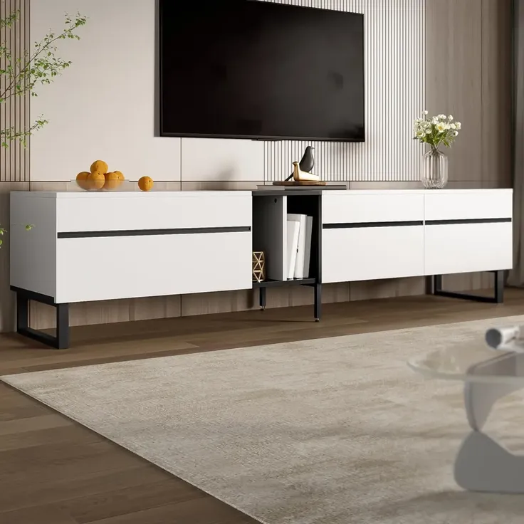 Lowboard, Breite 180 cm, TV-Schrank, Fernsehtisch, Fernsehschrank für Wohnzimmer, stehend – Bild 3