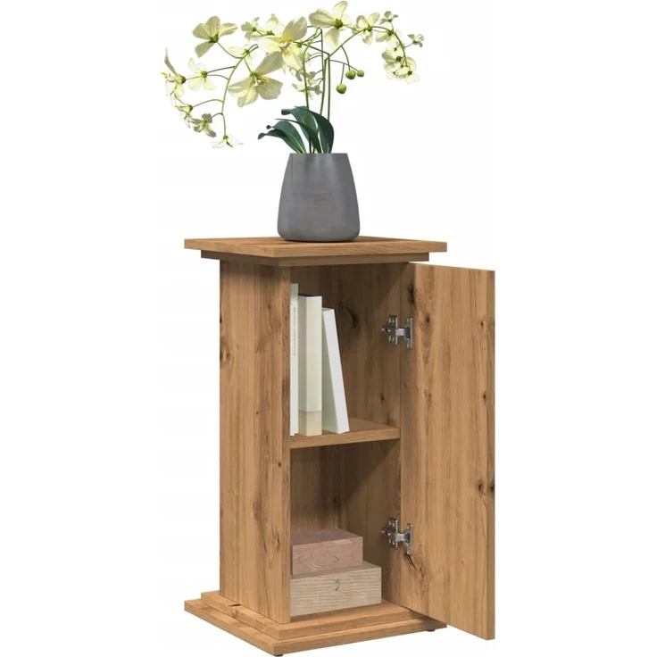 vidaXL Postament mit Stauraum, Holzwerkstoff, Eiche handwerklich, 31 x 30 x 60 cm – Bild 3