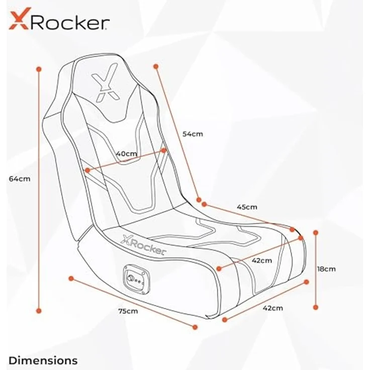 X Rocker Sony Playstation 5 Geist 2.0 Floor Rocker Gaming Sessel mit 2.0 Audiosystem | PS5 Kindersessel – Bild 2