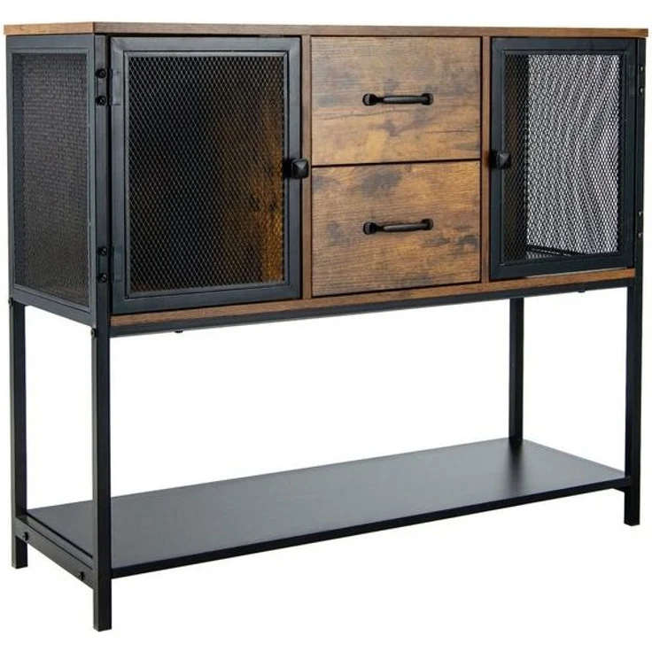 COSTWAY Konsolentisch Sideboard, mit 2 Schubladen und 2 Fächern, 100cm – Bild 4