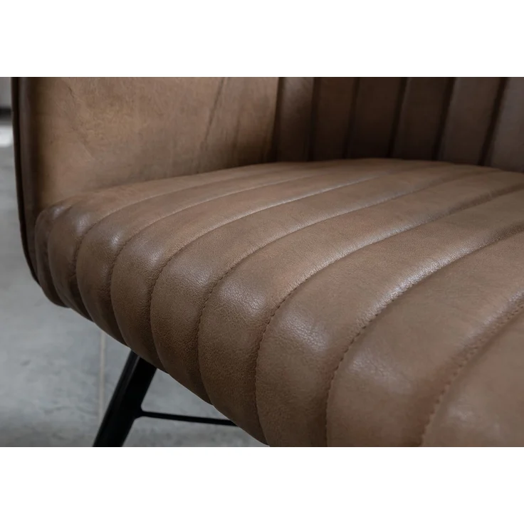Stuhl Echtleder 54x61x76 beige IRON LABEL #12 – Bild 5