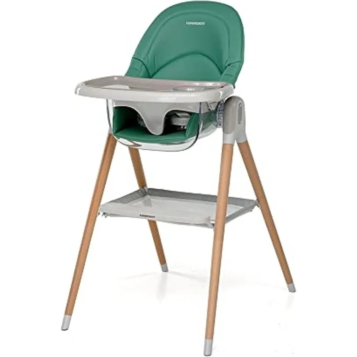 Foppapedretti Bonito Hochstuhl für Kinder von 6 bis 36 Monaten (max. 15 kg), Babystuhl, Grün