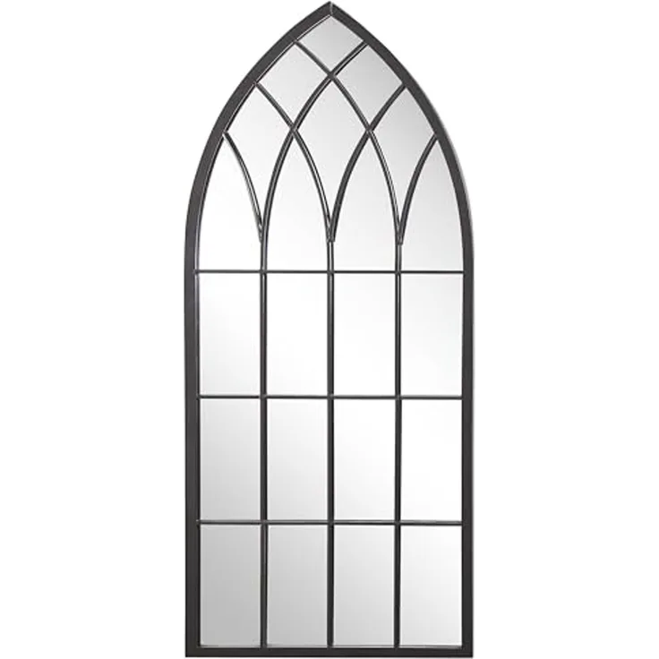 Wandspiegel CASSEL 50 cm 115 cm Metall Schwarz