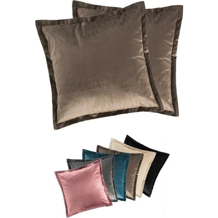 MOON Heimtextilien Kissenhülle 2er Pack 40x40 cm Kissenbezug edle Samt Optik Moon Flora – Bild 1