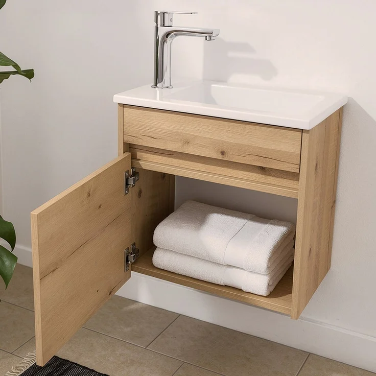 HOME DELUXE Badmöbel Komplettset BORKUM – Eiche – Bild 3