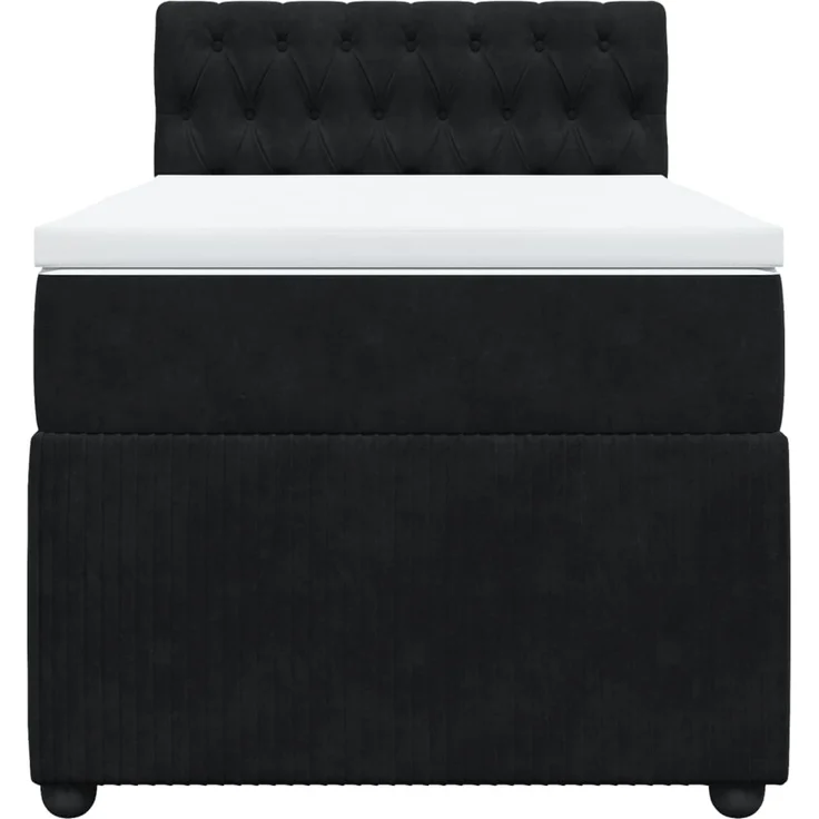 vidaXL Boxspringbett mit Matratze Schwarz 100x200 cm Samt 3287670 – Bild 4