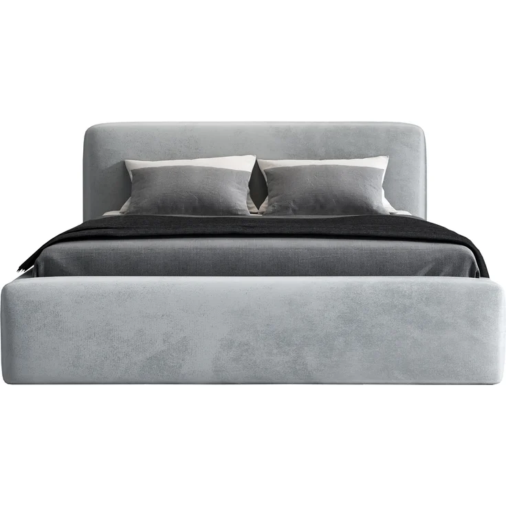 Polsterbett LUMO 120x200 ohne Matratze mit Bettkasten und Lattenrost. Farbe: Silber 15 – Bild 1