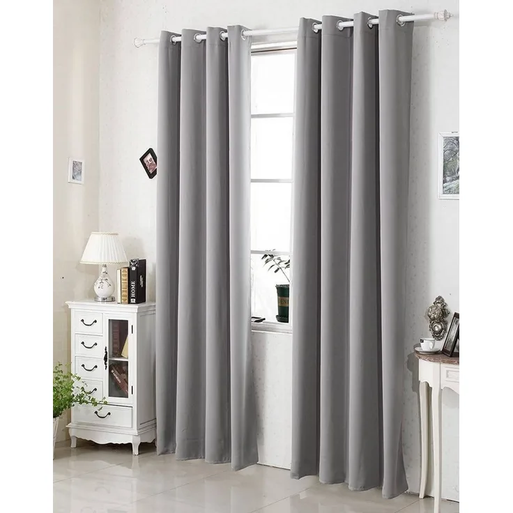 Woltu Verdunkelungsvorhang, Ösen, blickdicht, 2er Set Vorhang Blickdicht Thermovorhang 250g/m²