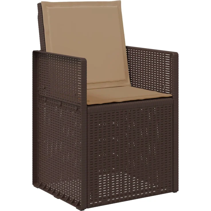vidaXL Garten Esszimmerstühle 2 pcs Braun und Taupe PP 899995 – Bild 4