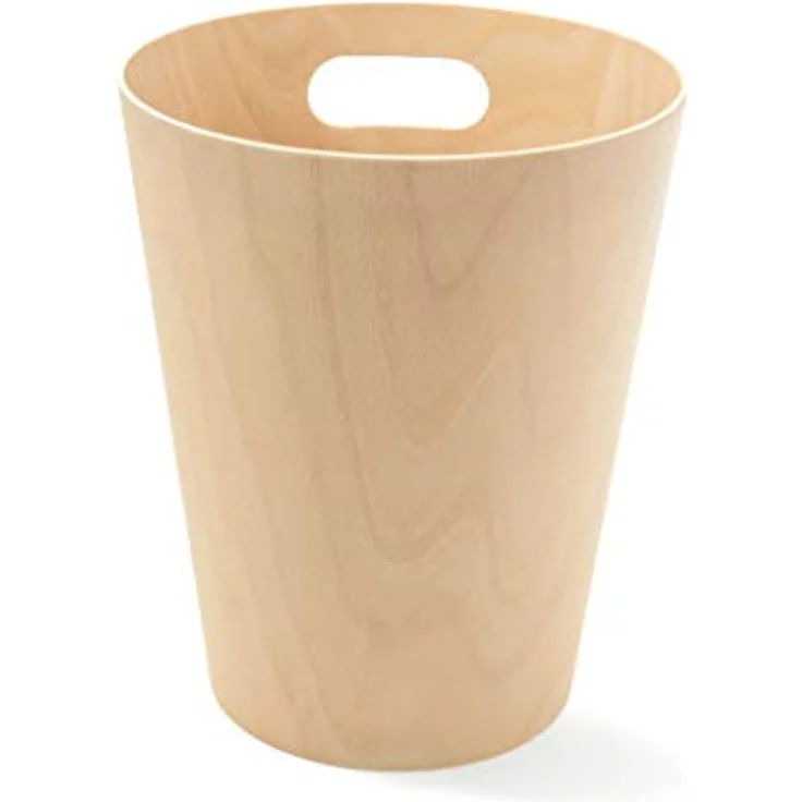 Umbra Woodrow Abfalleimer – Zweifarbiger Holz Papierkorb für Büro, Badezimmer, Wohnzimmer und Mehr, 7,5l Fassungsvermögen, Natur, – Bild 11
