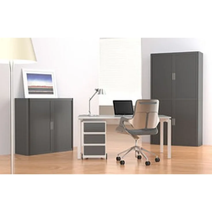 PAPERFLOW Rollladenschrank easyOffice, 4 Böden anthrazit / anthrazit