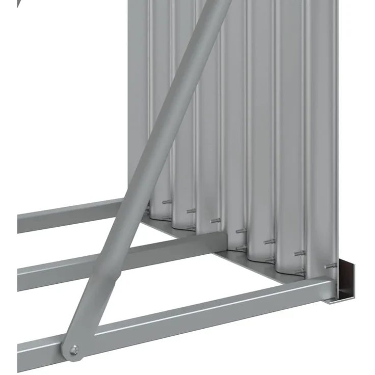 vidaXL Kaminholzunterstand Hellgrau 234x45x100 cm Verzinkter Stahl 364555 – Bild 6