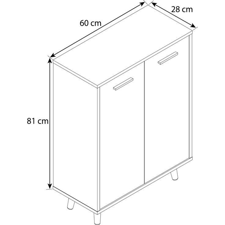 VCM Kommode & Sideboard Lindas 917531 Weiß / Anthrazit H. 81 x B. 60 x T. 28 cm – Bild 4