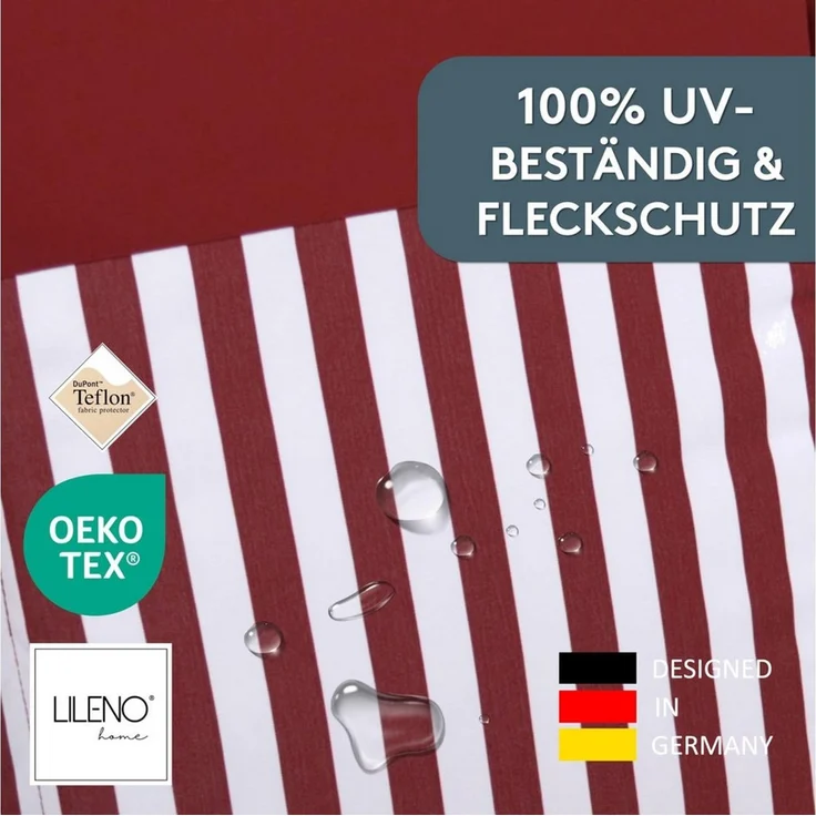 LILENO HOME Polsterauflage Gartenstuhl Niedriglehner Auflage, bequeme Sitzauflage für Gartenmöbel, (1 St, 1er Set), Polsterauflage Streifen Rot, Sitzpolster für Klappstühle – Bild 3