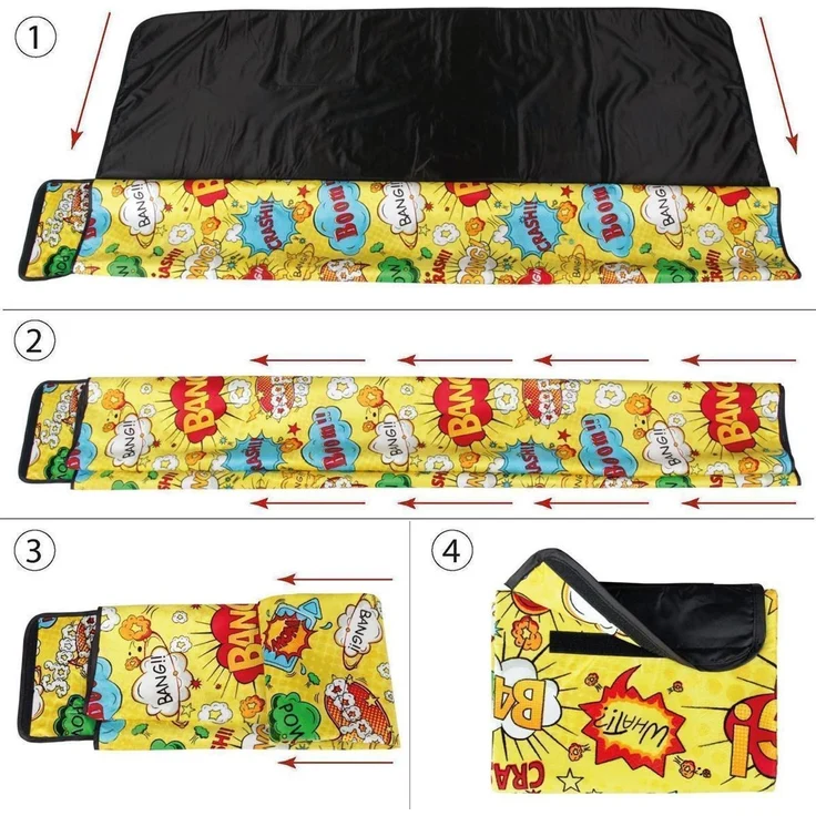 Picknickdecke wasserabw. mit Fotodruck, Auswahl: Größe - 80x120 cm Design - Comic, Stranddecke Kofferraumunterlage Campingdecke – Bild 3