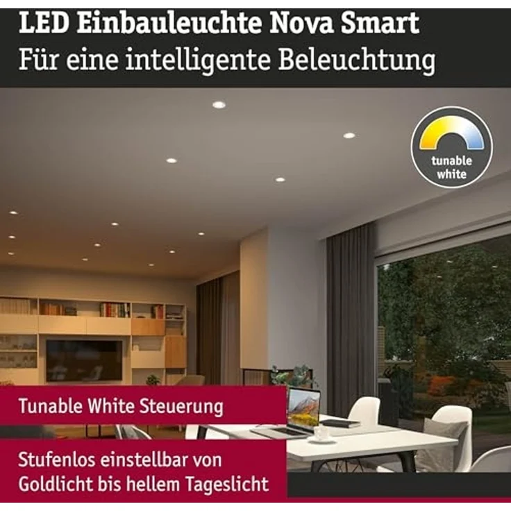 Paulmann 92440 LED Einbauleuchte Nova Coin 3er-Set Zigbee Tunable White Weiß matt – Bild 2