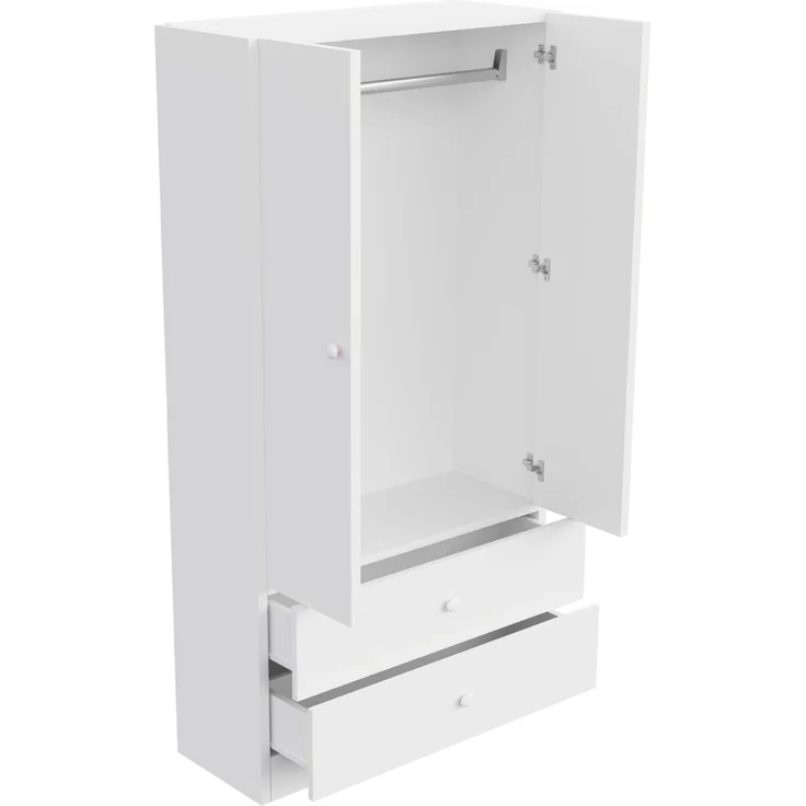 Kleiderschrank 70 x 40 x 170 cm in Rosa und Weiß mit Hängebereich und zwei Schubladen – Bild 5