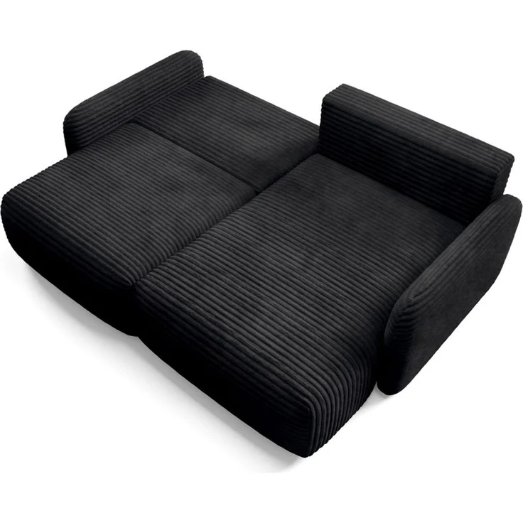 Ecksofa Schlafsofa Sofa SIMONE in Stoff Ambience Schwarz Ottomane Rechts – Bild 5