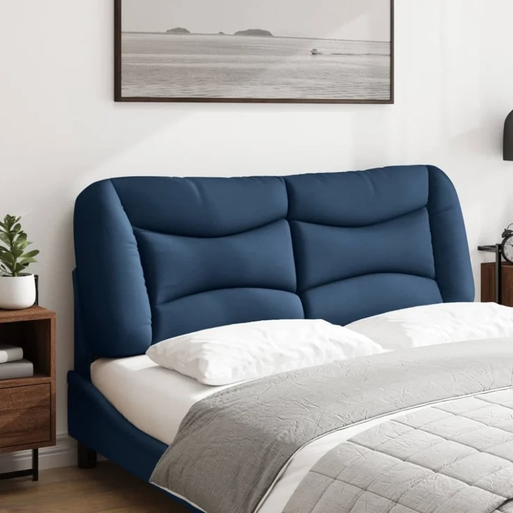 vidaXL Kopfteil-Kissen Blau 140 cm Stoff 374582 – Bild 7
