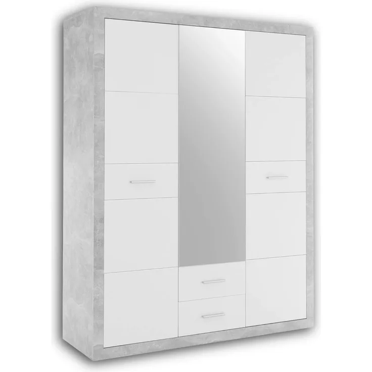 Kleiderschrank STONE, weiß matt