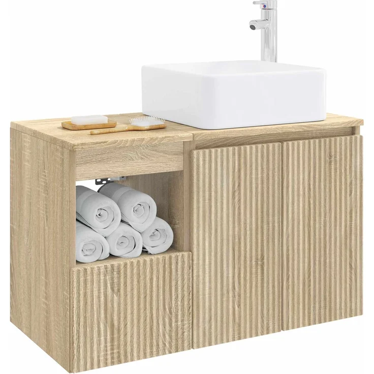 vidaXL Badezimmerschrank-Set 2 stk. Sonoma-Eiche 79,5 x 41 x 80 cm 3404046 – Bild 3