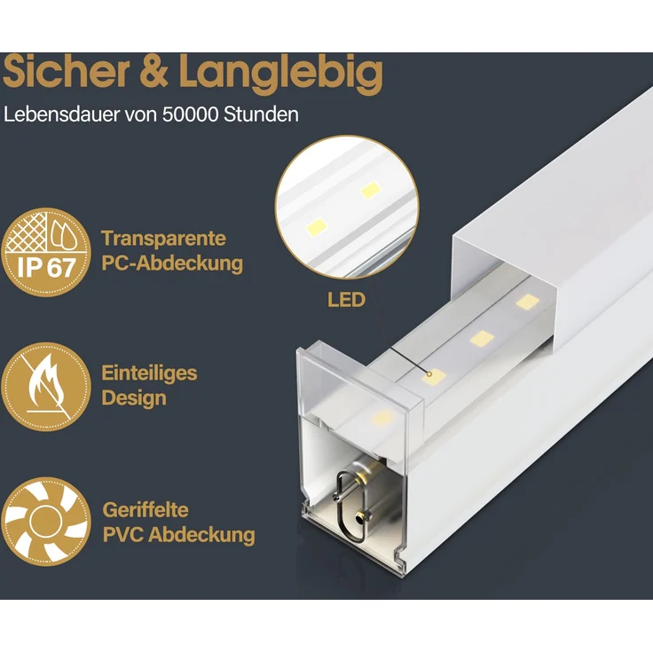 Barberpub Hexagon LED Garage Light, 68970LM 6500K Hexagon LED Beleuchtung für Werkstatt, Friseursalon, 14 Grid, LP005/nicht dimmbar, PVC-Rahmen – Bild 6