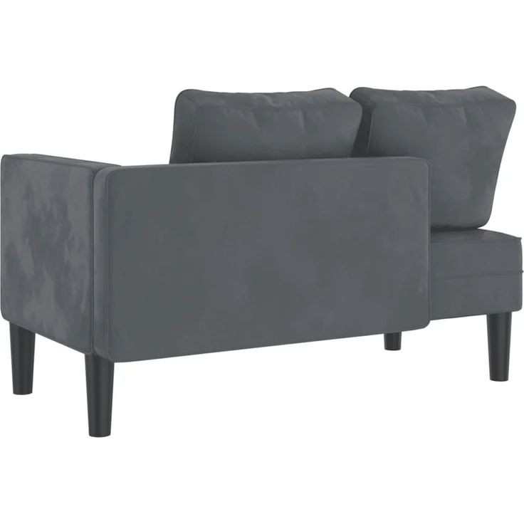 vidaXL Chaiselongue mit Kissen, Dunkelgrau Samt, 16,5 x 62 x 57,5 cm – Bild 5