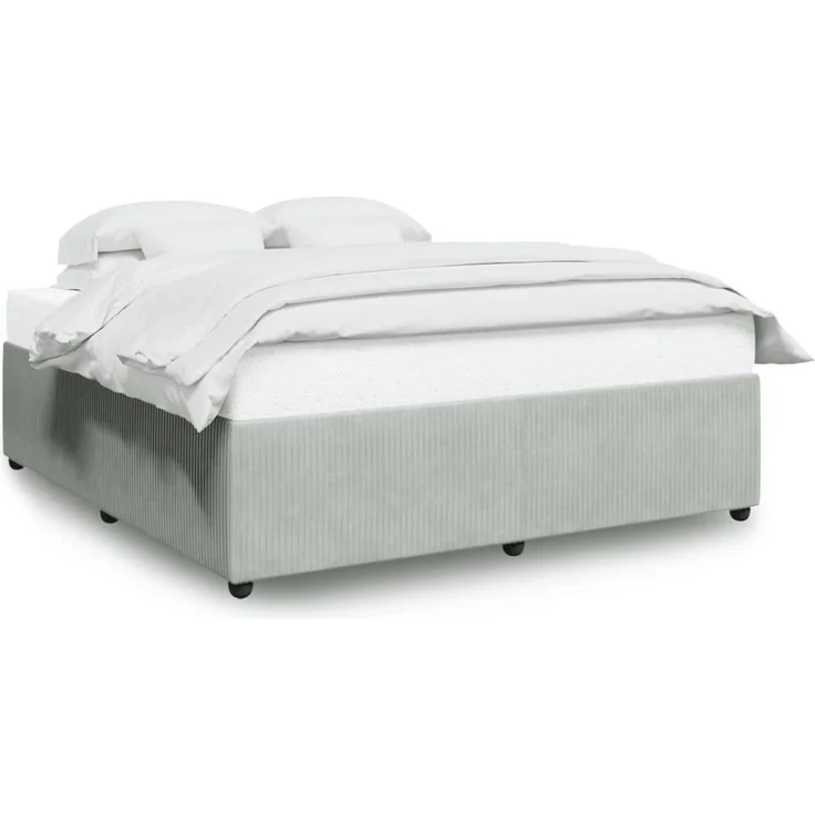 vidaXL Bettgestell ohne Matratze Hellgrau 200x200 cm Samt 3285030 – Bild 2