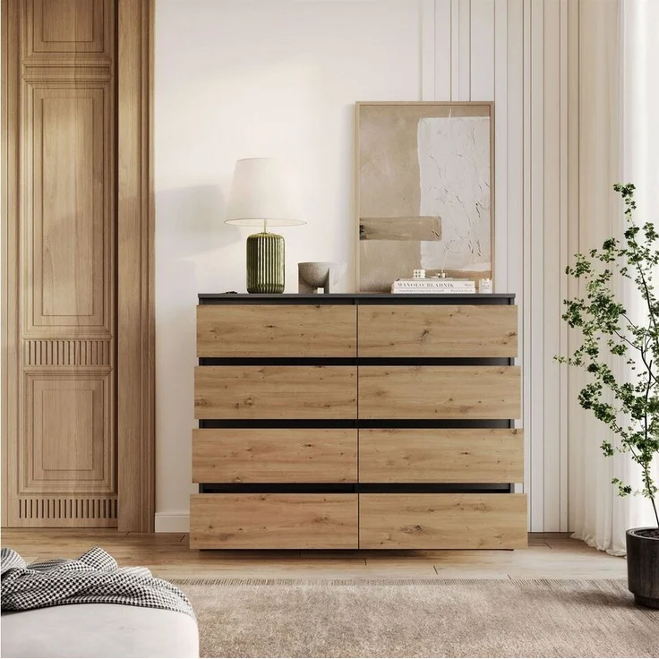 Lookway Kommode HANA M8 – stilvolle Kommode mit geräumigen Schubladen, Breite: 120 cm – Bild 3