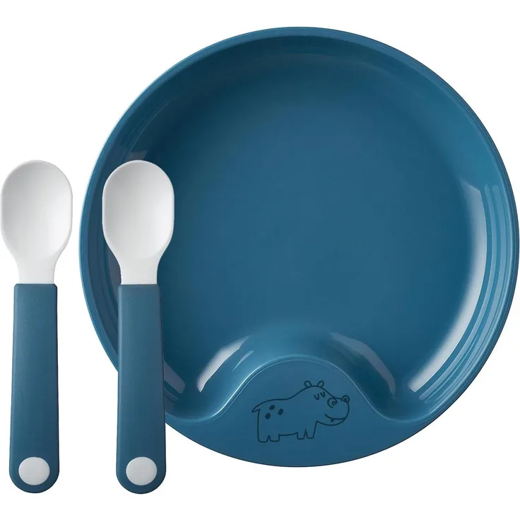 Mepal Mio Lernteller mit Lernlöffel deep blue