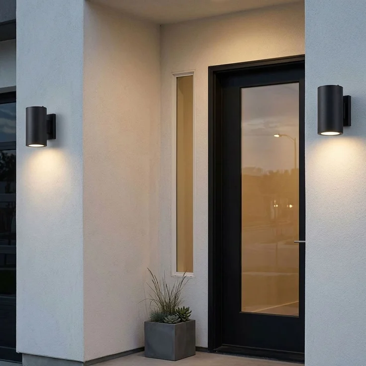 LED Solar Wandleuchte, Schwarz, Aluminium, Dämmerungssensor, H 13 cm – Bild 2