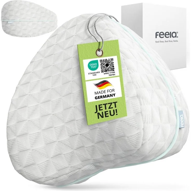 feela Kniekissen Ergonomisches Kissen für Seitenschläfer – entlastet Beine & Rücken, Fördert gesunden Schlaf & Haltung – ideal für Seitenschläfer & Pausen – Bild 1