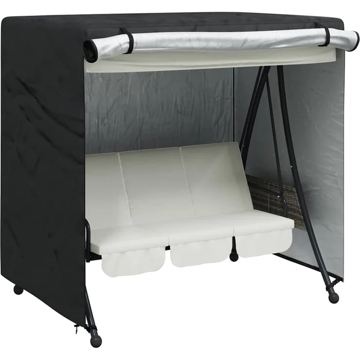 vidaXL Hollywoodschaukel-Abdeckung Schwarz 175 x 125 x 180 cm 4105916 – Bild 3