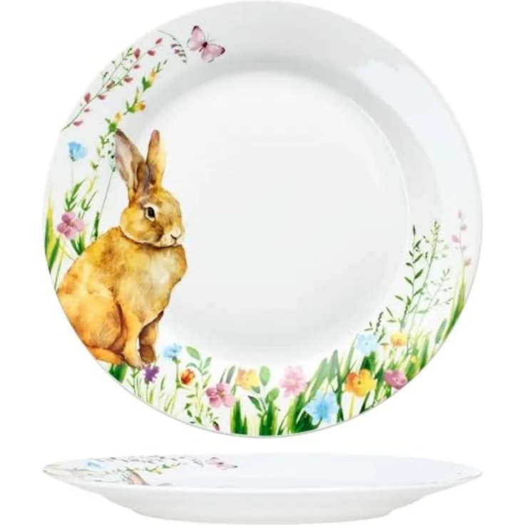 MamboCat Speiseteller 6x Osterfreude Speiseteller Ø27cm Porzellan 6 Pers Platte groß Hase – Bild 4