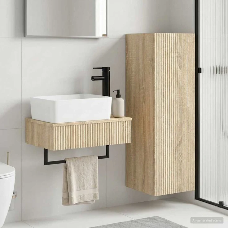 vidaXL Badezimmerschrank-Set 2 stk. Sonoma-Eiche 33 x 34,5 x 100 cm 3406105 – Bild 1