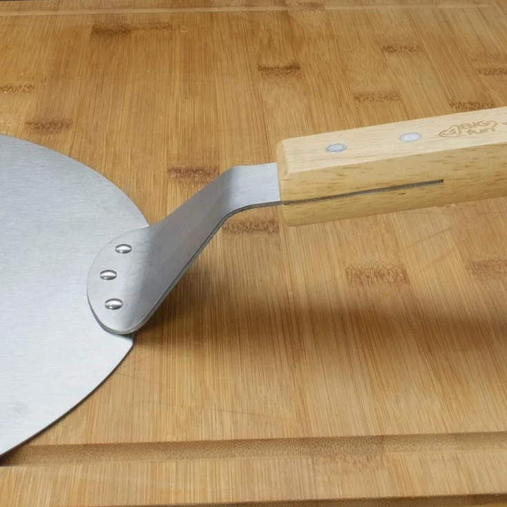 Pizzaschaufel 30,5 cm Pizzaheber Holzgriff Edelstahl Brotschaufel Pizzaschieber – Bild 4