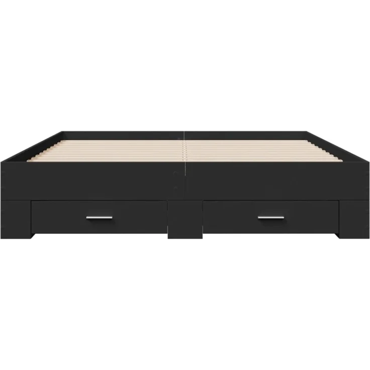 vidaXL Bettgestell mit Schubladen Schwarz 150x200 cm Holzwerkstoff 3280378 – Bild 6