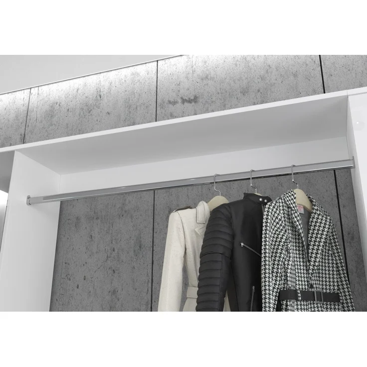 Garderobenschrank mit Spiegel SystemX in weiß Hochglanz 183 x 193 cm – Bild 4