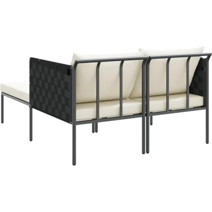 vidaXL Doppel-Sonnenliege mit Kissen, Anthrazit, 115x153x69,5 cm, pulverbeschichteter Stahl, klappbar, bis zu 2 Personen – Bild 8
