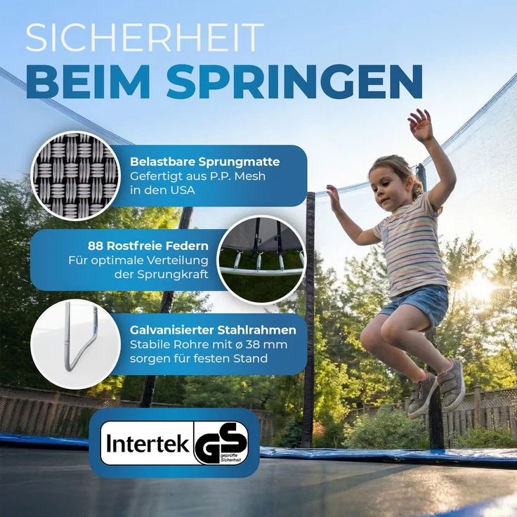 Terena Trampolin ø 430 cm mit Sicherheitsnetz | bis 150kg – Bild 6