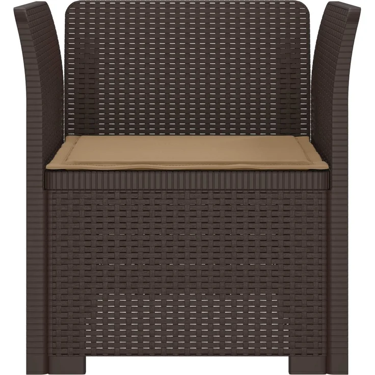 vidaXL 1-Sitzer Sessel mit Kissen Rattan-Look PP Braun 8011858 – Bild 4