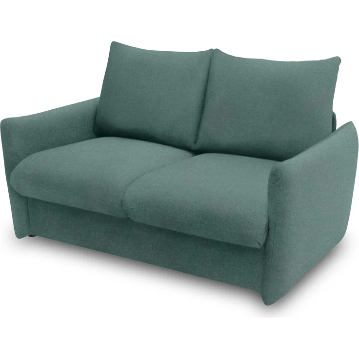 DOMO. collection Sofa 700023, 2 Sitzer, Schlaffunktion, Federkern, Füße mit Filzgleitern, 2er Couch, Schlafsofa, Polstergarnitur, 165 x 100 x 95 (BxTxH), blau (petrol) – Bild 3
