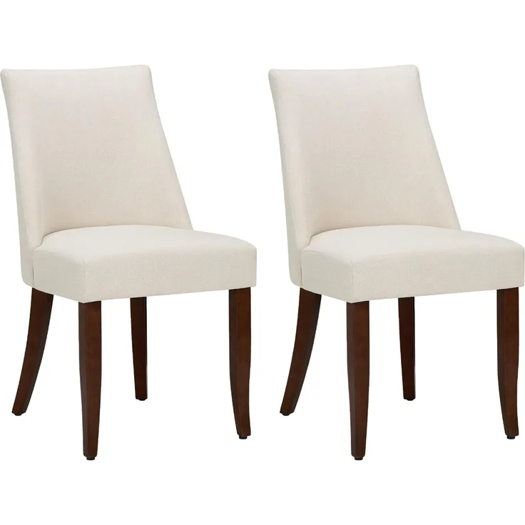COLAMY Esszimmerstühle 2er Set, Küchenstuhl Polsterstuhl Stühle mit Rückenlehne, Moderne Stoff Dining Chairs mit Holzbeinen für Esszimmer, Küche, Restaurant mit Holzbeinen, Beige – Bild 1