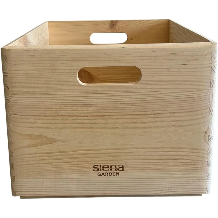 Allzweckkiste 40 x 30 x 22 cm – FSC® Kiefernholz, stapelbar & robust, mit Tragegriffen, langlebige Holzkiste für Haushalt, Hobby & Werkstatt