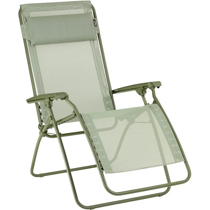 Lafuma Gartenliege R CLIP, Moosgrün, Stahlgestell, Batyline Iso, Kopfstütze, Verstellbar
