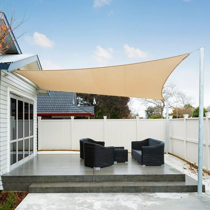 AXT SHADE Sonnensegel Wasserdicht Rechteckig 2,5x4 m Wetterschutz Sonnenschutz PES Polyester mit UV Schutz für Terrasse Balkon Garten-Sand(Wir Machen Sondergrößen) – Bild 1