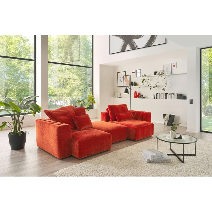 KAWOLA Spitzkissen SEPHI rechteckig Cord Vintage rot 40 x 60 x 60 cm – Bild 4